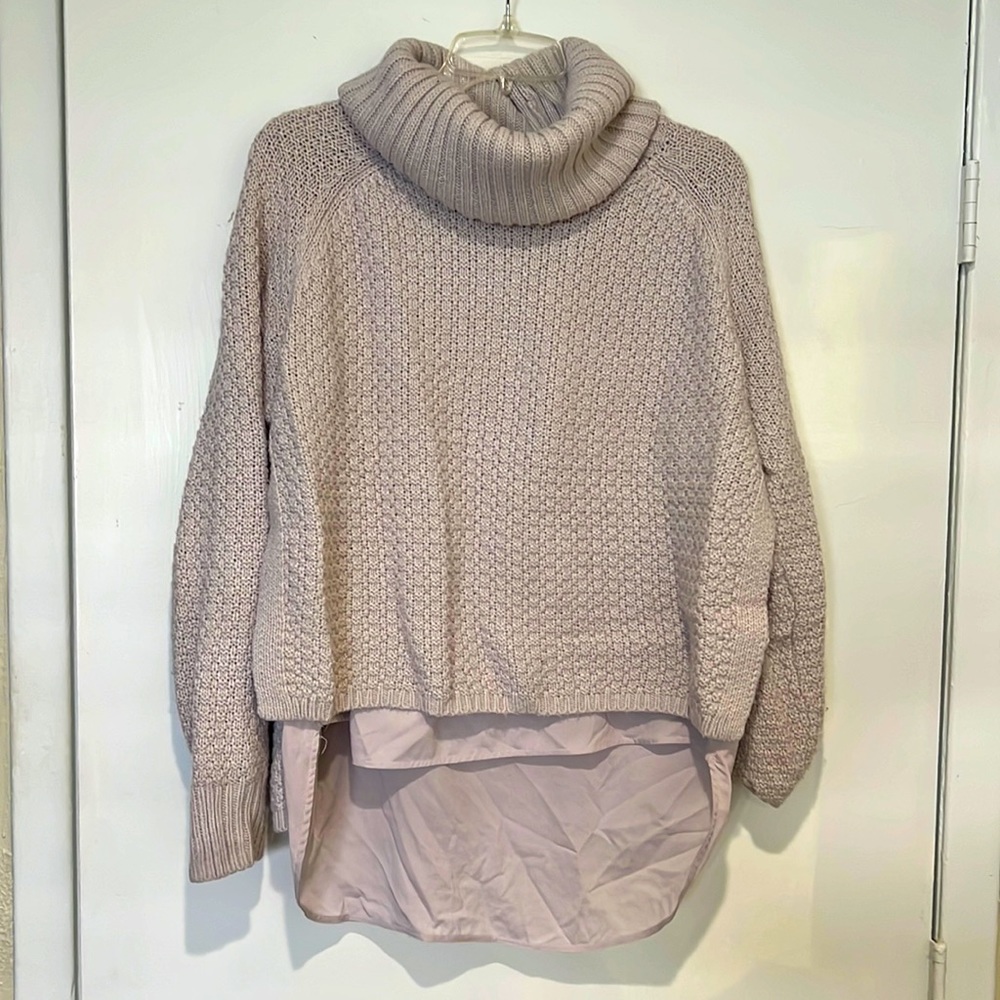 Cowl neck layered sweater